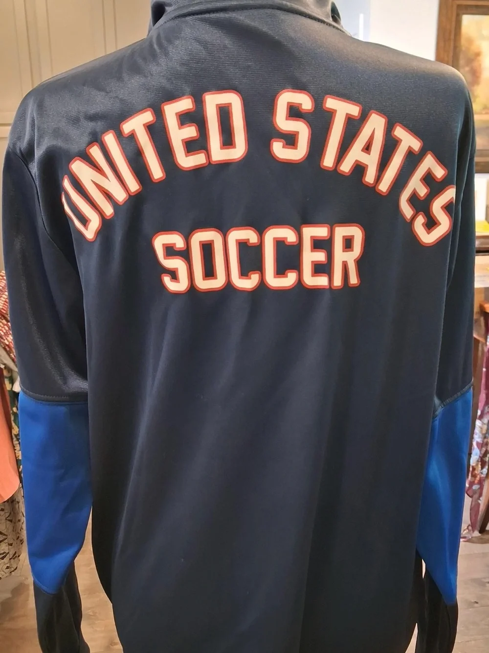 Just USA Men's Navy and Royal Blue Full-Zip Track Jacket